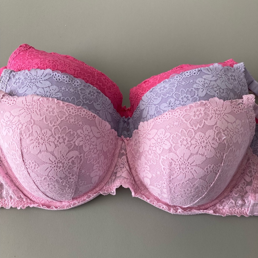 40C LIGHTLY LINED BALCONETTE WINK PINK VICTORIA’S SECRET 3 BRAS LOVELY 😍